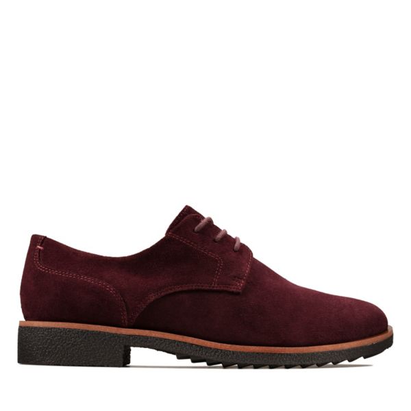 Clarks Womens Griffin Lane Flat Shoes Burgundy | USA-4368759